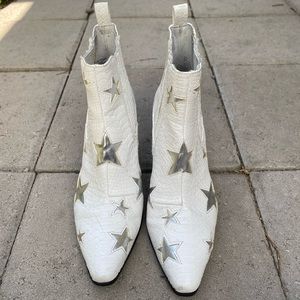 White Betsey Johnson Star Booties